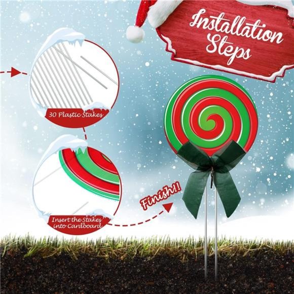 Christmas Outdoor Yard Signs Peppermint Corrugated Yard...